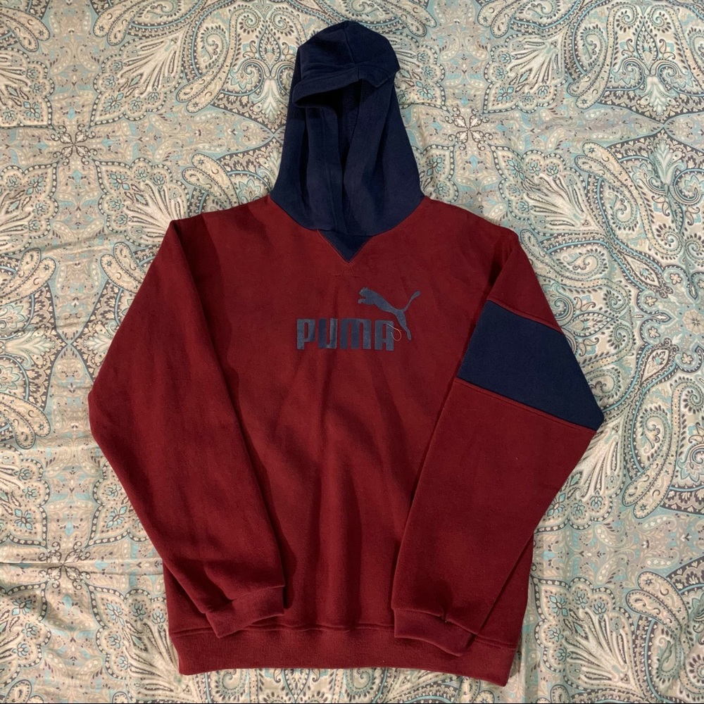 maroon & blue puma hoodie